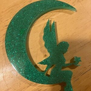 Handmade resin moon with farie
